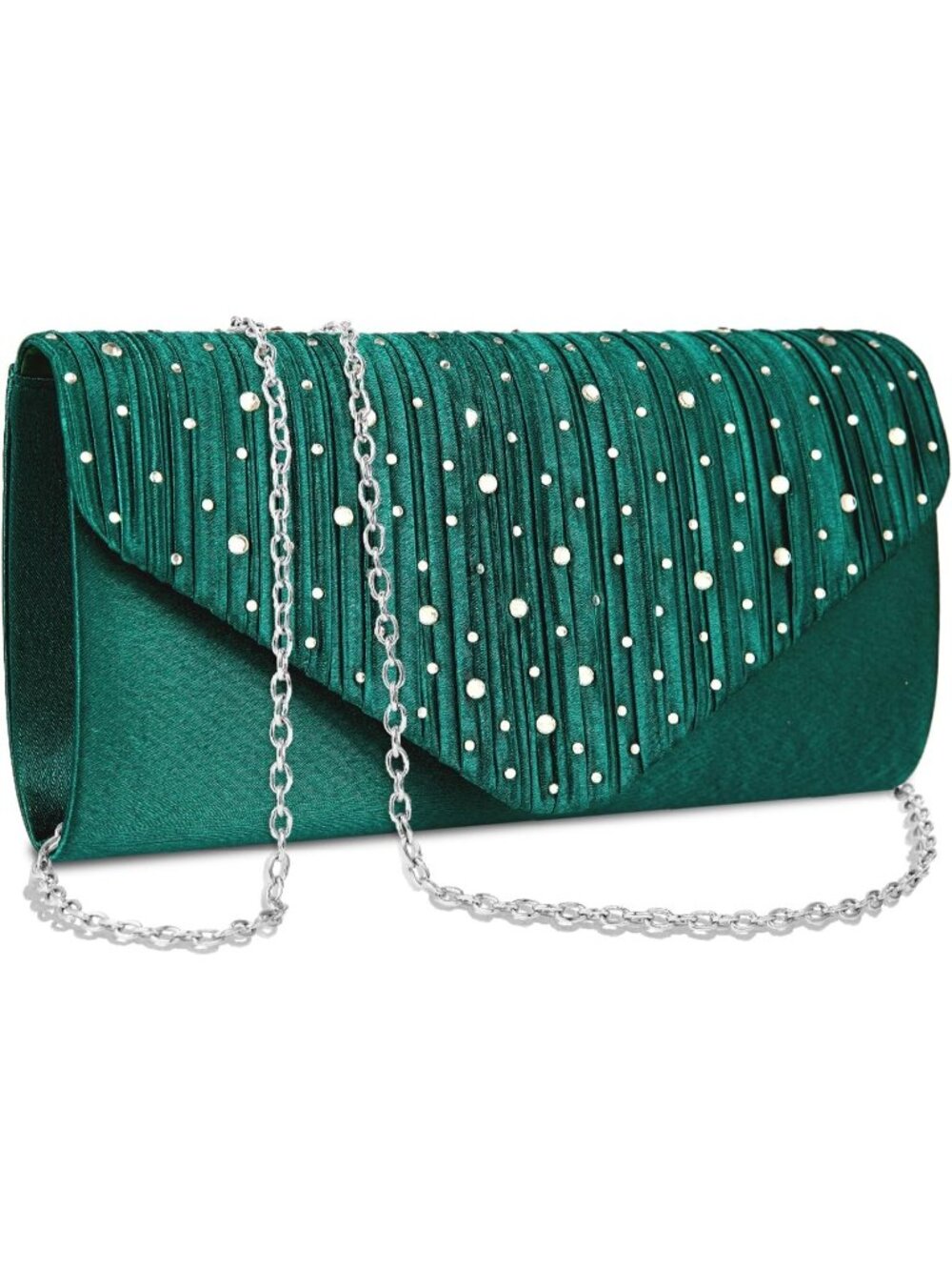 〽️ Women's Green Rhinestone Clutch Purse Wedding Cocktail Evening Bag